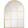 HOMCOM Specchio da Parete Moderno ad Arco, Specchio Camera da Letto a Muro con Cornice e Ganci, per Soggiorno e Ingresso, in Vetro e Metallo, 70x50 cm, Oro