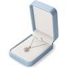 Oirlv Blu Pu Pelle Scatola per Collana Velluto,Scatola Ciondolo,Cofanetto per Collana Per San Valentino Espositore per Gioielli