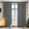 Deconovo Tende Soggiorno Oscuranti 140x210 CM 2 Pezzi, Tende Termiche Isolanti Moderne per Finestre Interni, con Passanti, Grigio Chairo