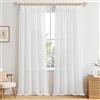 MRTREES 2 Pezzi Tende per interni Trasparenti in Voile Bianche con Fettuccia Moderne 140x280 CM Tenda Confezionate a Panello Tende Leggere a Caduta per Camera da Letto e Soggiorno Finestra