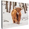 MuchoWow© Stampa Su Tela 70x50 cm Decorazioni Pareti Canvas Grandi Dimensioni Quadri Con Cornice Moderni Quadro Soggiorno Foto Camera Da Letto Muro Highlander scozzese - Neve - Inverno