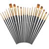 OSDUE Pennelli per Dipingere,Set di 20 diverse misure pennelli in nylon,Pennello Fine Pittura Penne a Punta Liscia,per pittura acrilica, olio, acquerello, guazzo, viso,per artisti, Nero