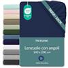 Twinzen Lenzuola con Angoli una Piazza e Mezza 140x200 cm, Berretto da 25 cm, 100% Poliestere - Lenzuolo Angoli Blu scuro - Certificato Oeko-Tex