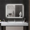 HOMCOM Specchio Bagno con Luce LED 80x60cm, Specchio per Bagno Retroilluminato Reversibile con Cornice, Antiappannamento, 3 Temperature Colore, Dimmerabile, Memory, in Vetro e Lega di Alluminio
