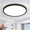 OTREN Plafoniera LED Soffitto Dimmerabile 48W 40CM Lampadario con Telecomando, Modalità Notturna e Memoria, ero 3000K-6500K, IP44 Impermeabile per Camera da Letto, Cucina e Bagno,Nero