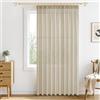 MRTREES Tenda Voile Beige Semi-Trasparente con Arricciatura 200x245 cm, 1 Pezzo, Tenda per Interni Elegante per Cameretta Bambini o Salotto Moderno, Decorazione Casa Raffinata