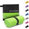 Zenacross Asciugamano Palestra 70x140cm con Borsa per il Trasporto - Asciugamano Microfibra a Rapida Asciugatura e Versatile - Telo Palestra Taglie L - Verde
