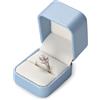 Oirlv Blu PU Pelle Classico Scatola Anello Fidanzamento,Scatola per Anello,Ring Box Matrimonio,Anniversario,Proposta