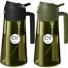YARRAMATE Spruzzatore per olio verde scuro da 470 ml, per cucinare con adesivi, bottiglia dispenser di olio d'oliva 2 in 1 di qualità alimentare, per gadget da cucina, friggitrice ad aria, insalata