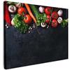 MuchoWow© Stampa Su Tela 80x60 cm Decorazioni Pareti Canvas Grandi Dimensioni Quadri Con Cornice Moderni Quadro Soggiorno Foto Camera Da LettoVerdure - Erbe - Spezie - Nero - Rustico - Cucina