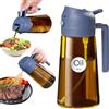 YARRAMATE Spruzzatore per olio da 470 ml, marrone scuro per cucinare con adesivi, bottiglia dispenser di olio d'oliva 2 in 1 di qualità alimentare, per gadget da cucina, friggitrice ad aria, insalata