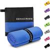 Zenacross Asciugamano Palestra 70x140cm con Borsa per il Trasporto - Asciugamano Microfibra a Rapida Asciugatura e Versatile - Telo Palestra Taglie L - Blu