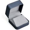 Oirlv Pelle Pu Blu Scuro Scatola Per Orecchini,Scatola Orecchini Regalo,Earring Box Per San Valentino,Anniversario