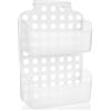 com-four® Cestino doccia con 2 scomparti - porta bagnoschiuma da appendere in doccia - porta gel doccia regolabile in altezza - mensola doccia