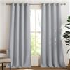 PONY DANCE Tende Soggiorno Moderne 2 Pezzi Tenda Oscurante con Anelli Termica Curtains Camera da Letto Termiche Isolanti per Interni L 140 x A 280 cm, Grigio Chiaro