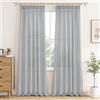 MRTREES 2 Pezzi Tende per Interni Semi Trasparenti in Voile Grigio Chiaro con Fettuccia Moderne 140x245 CM Tenda Confezionate a Panello Tende Leggere a Caduta per Camera da Letto e Soggiorno Finestra