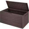 Casaria® Baule da Giardino XXL 280L Effetto Legno Cassapanca Richiudibile 116x43x55cm Box Multibox Contenitore Cuscini