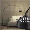 tectake® Lampada ad Arco in Acciaio, Lampada Design Regolabile, Paralume Orientabile, Piantana Design Vintage, Base Antiscivolo, Ideale per Soggiorno, Camera da Letto e Ufficio - Nero