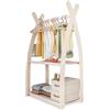 MAMOI® Armadio per Bambini in Legno 95x106x32cm / 53x95x32cm | Appendiabiti bambini da terra | Porta abiti | Guarderoba bambini per la cameretta | Armadio