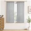 MRTREES Tende Finestre Voile Semi Trasparenti Grigio Chiaro con Fettuccia 140x160 CM 2 Pezzi Tenda Confezionate a Panello Tende Corte a Caduta Leggere per Camera da Letto Cucina e Interni Moderne