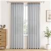 MRTREES 2 Pezzi Tende per Interni Semi Trasparenti in Voile Grigio Chiaro con Fettuccia Moderne 140x225 CM Tenda Confezionate a Panello Tende Leggere a Caduta per Camera da Letto e Soggiorno Finestra
