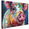 MuchoWow© Quadro Su Tela 80x60 cm Grandi Dimensioni Quadri Moderni Soggiorno Stampa Di Foto Decorazione Camera Letto Da Parete Con Cornice DipintiMaiale - Pittura a olio - Animali - Arte