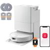 roborock Qrevo Edge 2 Set Robot Aspirapolvere Lavapavimenti con LDS Retrattile, 7,98 cm, 25.000Pa, FlexiArm, Antigroviglio, Autopulizia Panno 80°C, Evita Oltre 280 Oggetti, Videochiamata, Bianco
