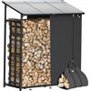 Gardebruk® Legnaia da Esterno 2,3 m³ 70Px163lx198H cm Tetto Copertura Protettiva Portalegna Rastrelliera Legno Camino Telo Giardino Borsa per Trasporto