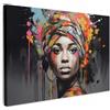 MuchoWow© Quadri Grandi Dimensioni 90x60 cm Quadretti Da Parete Quadro Moderno Camera Da Letto Stampa Foto Su Tela Soggiorno Cornice DecorazioniDonna - Graffiti - Banksy - Pop Art - Street Art
