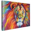 MuchoWow© Stampa Su Tela 40x30 cm Decorazioni Pareti Canvas Grandi Dimensioni Quadri Con Cornice Moderni Quadro Soggiorno Foto Camera Da LettoLeone - Animali - Pittura ad olio - Arcobaleno