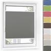 Jalousiescout Klemmfix Tende Plissettate a Nido d'Ape Senza Foratura, 40x140cm, grigio, Termiche Oscuranti, Protezione Sole/Privacy/Calore per Finestre e Porte