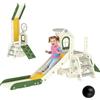 AIYAPLAY 5 in 1 Scivolo per Bambini 1-3 Anni in HDPE con Arrampicata, Canestro, Spazio Portaoggetti, Gradini antiscivolo e Pallone, Carico Massimo 25kg, 191x100x84 cm, Crema