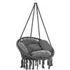 DETEX® Sedia Sospesa 2 Cuscini a Dondolo Max 150 kg Ø 60 Certificato GS cm Resistente per Interni Esterni Design Boho Poltrona da Appendere
