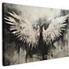 MuchoWow© Quadro Su Tela 120x80 cm Grandi Dimensioni Quadri Moderni Soggiorno Stampa Di Foto Decorazione Camera Letto Da Parete Con Cornice DipintiAngelo - Ali - Nero - Bianco
