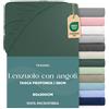 Twinzen Dreamzie Lenzuolo con Angoli Singolo 80x190 / 200 cm - Angoli da 35 cm per Materassi Spessi - 100% Microfibra di Poliestere - Verde petrolio, Certificato Oeko Tex