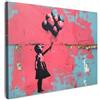 MuchoWow© Quadri Moderni Soggiorno su Tela Quadro 70x50 cm Canvas Foto Dipinti Camera da Letto Decorazioni Pareti Graffiti - Ragazza - Palloncino - Banksy - Street art