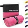Zenacross Asciugamano Palestra 50x30cm - Asciugamano Microfibra a Rapida Asciugatura e Versatile - Telo Palestra Taglie S - Rosa