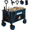 WOLTU Carrello Pieghevole con Ruote da Spiaggia, Carrello da Giardino, Campeggio, Viaggio, Spesa, Borsa di Trasporto, Oxford+Acciaio, Nero+Blu