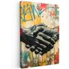 MuchoWow© Stampa di Foto su Tela 80x120 cm Quadro Soggiorno Moderno Quadri per Salotto Decorazioni Camera Graffiti - Rose - Mani - Street art - Banksy