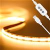 PAUTIX Striscia LED COB USB 5V Bianco Caldo 2700K 2M Regolabile LED Strip Lights,640LEDs,Super Luminosa Senza Punti LED Striscia Flessibile per Illuminazione Sottopensile in TV,Camera da Letto,Cucina