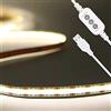 PAUTIX Striscia LED COB USB 5V Bianca Naturale 4000K 2M Regolabile LED Strip,640LEDs,Super Luminosa Senza Punti LED Striscia Flessibile per Illuminazione Sottopensile in TV,Camera da Letto,Cucina