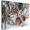 MuchoWow© Quadri Con Cornice 70x50 cm Decorazione Quadri Per Camera Da Letto Quadretti Da Parete Moderni Quadro Moderno Soggiorno Grande Foto Su Tela Lupo - Neve - Inverno - Animali - Natura