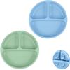 Vicloon Suction Plates, 2 Pcs Baby Toddler Plate, 100% Food Grade Silicone BPA Free Baby Plates, Divided Plate Design, Silicone Grip Dish Microwave & Dishwasher Safe