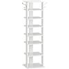 HOOBRO Scarpiera a 8 Livelli, Scaffale Portascarpe Stretto, con 2 Ganci, Scaffale Scarpiera, Stabile, per Ingresso, Soggiorno, Camera da Letto, Bianco EWT07XJ01G1