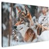 MuchoWow© Quadri Con Cornice 120x80 cm Decorazione Quadri Per Camera Da Letto Quadretti Da Parete Moderni Quadro Moderno Soggiorno Grande Foto Su Tela Lupo - Neve - Inverno - Animali - Natura