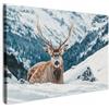 MuchoWow© Quadri Moderni Camera Da Letto 90x60 cm Foto Quadro Con Cornice Decorazioni Parete Soggiorno Stampa Su Tela Moderna Casa Salotto Poster Cervo - Inverno - Natura - Animali - Montagna