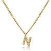 GD GOOD.designs Catena di lettere d'oro da donna I Collana placcata in oro 18 carati con iniziali in zirconi I Catena di lettere d'oro in acciaio inossidabile (N)