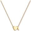 GD GOOD.designs Collana con lettera I e ciondolo a cuore | Collana personalizzata in acciaio inox 316L - placcata oro 18K | Collana regolabile da donna 42-47 cm