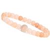 GD GOOD.designs Bracciale con lettere e perle di quarzo naturale - Bracciale di perle personalizzato per donna con perle di lettere placcate oro 18 carati (F)