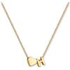 GD GOOD.designs Collana con lettera H e ciondolo a cuore | Collana personalizzata in acciaio inox 316L - placcata oro 18K | Collana regolabile da donna 42-47 cm